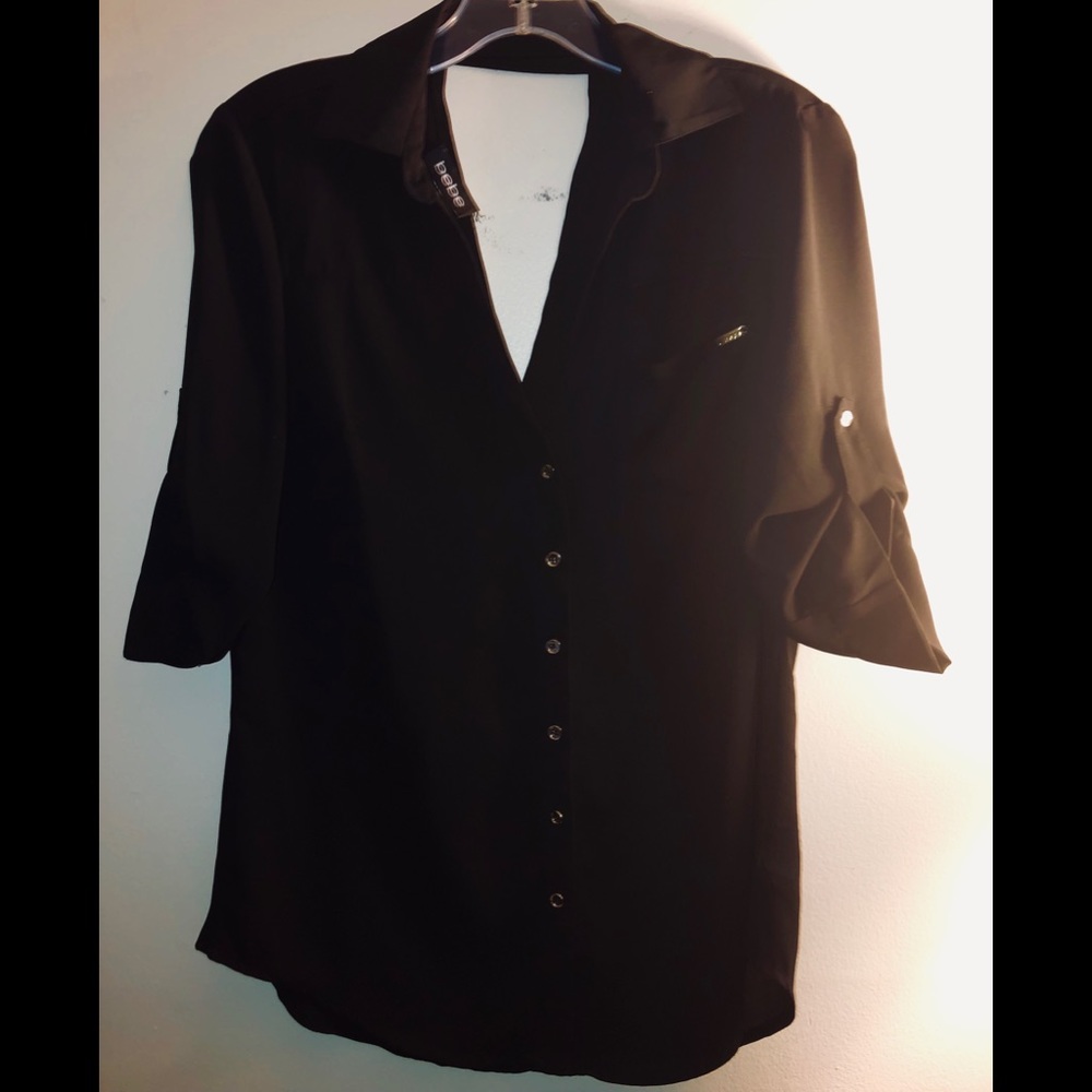 NWT Bebe beautiful long sleep en blouse SZ S